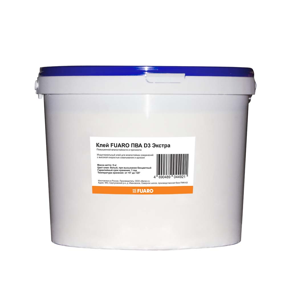 Клей Fuaro ПВА Экстра повышенной влагостойкости и прочности (5 кг)
