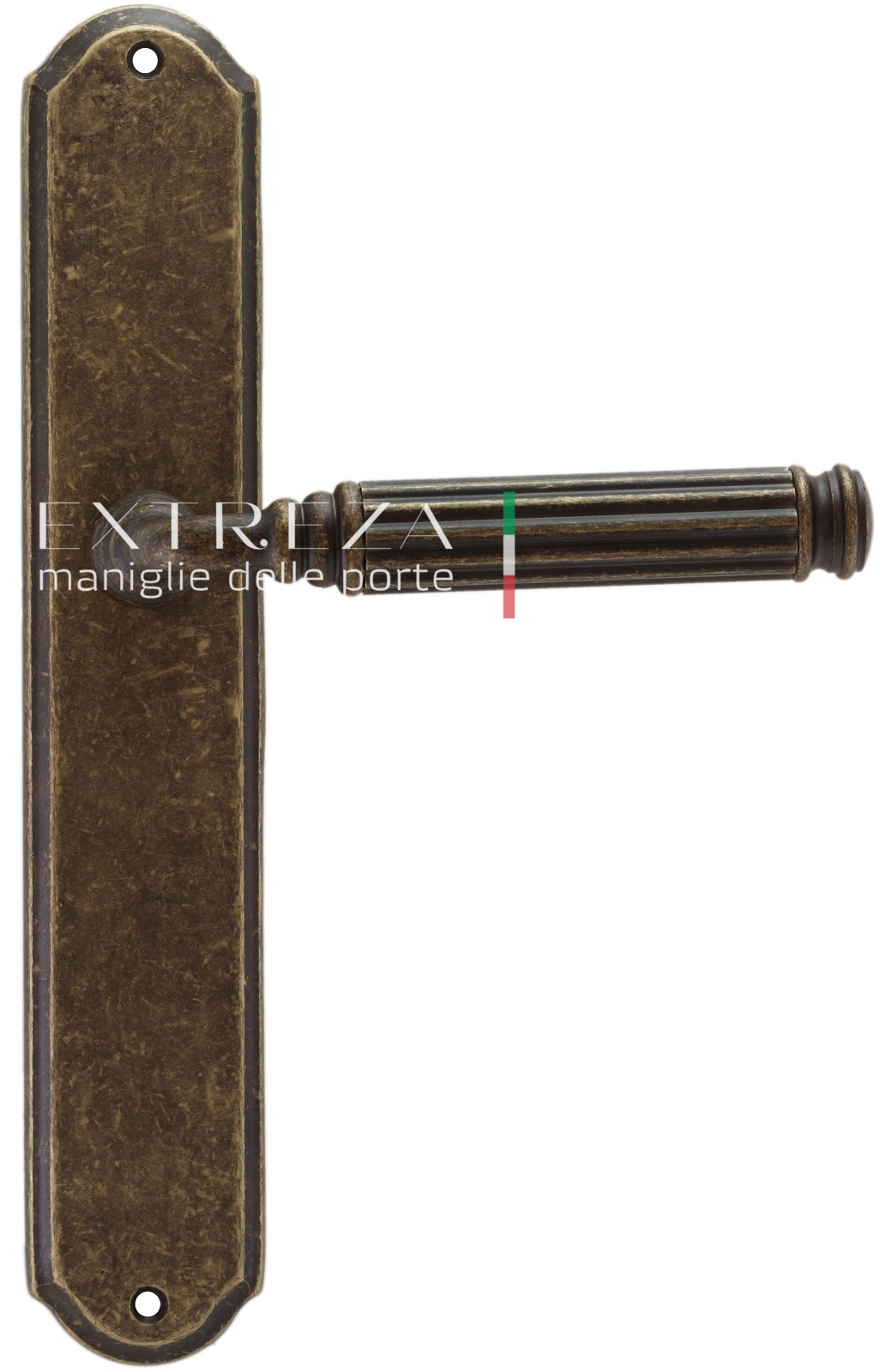 Ручка дверная Extreza BENITO (Бенито) 307 на планке PL01 PASS античная бронза F23
