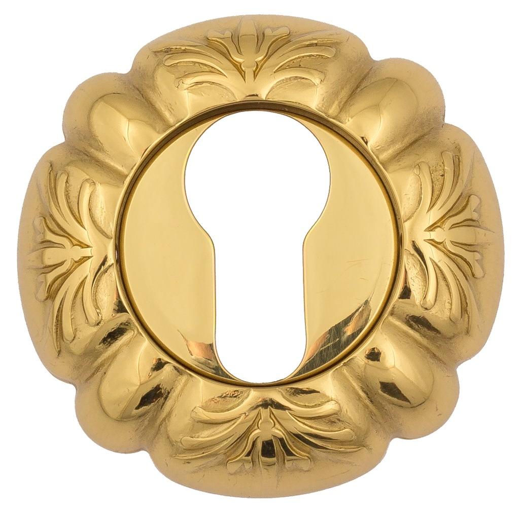 Накладка дверная с круглым основанием под цилиндр Venezia Cyl-1 D5 полированная латунь