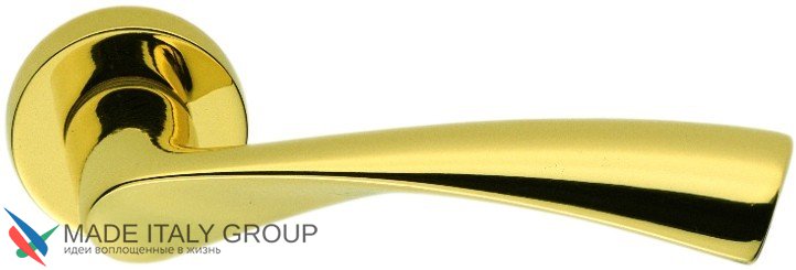 Дверная ручка на круглом основании COLOMBO Flessa CB51RSB-OL полированная латунь