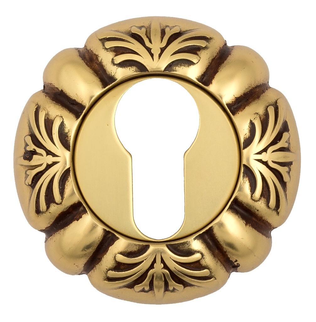 Накладка дверная с круглым основанием под цилиндр Venezia Cyl-1 D5 французское золото