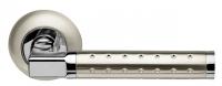 Комплект на 4 двери - Ручки дверные межкомнатные Armadillo Eridan LD37-1SN/CP-3 матовый никель/хром TECH (кв. 8х140)