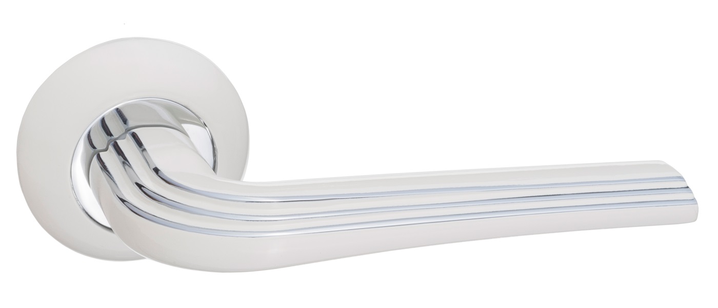 Ручка дверная Black&White RENZ INDH 429-08 MSW/CP "Терамо", мат.суп.бел./хр.бл.