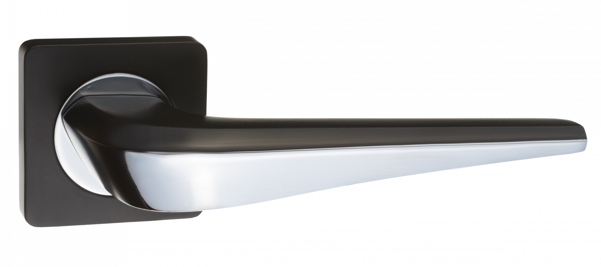 Ручки дверные RENZ INDH 425-02 B/CP Фиоре черный/хром блестящий