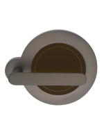 Ручка дверная Morelli Luxury PLANET ANT/TESTA DI MORO на круглом основании, цвет антрацит/вставка - кожа темно-коричневая