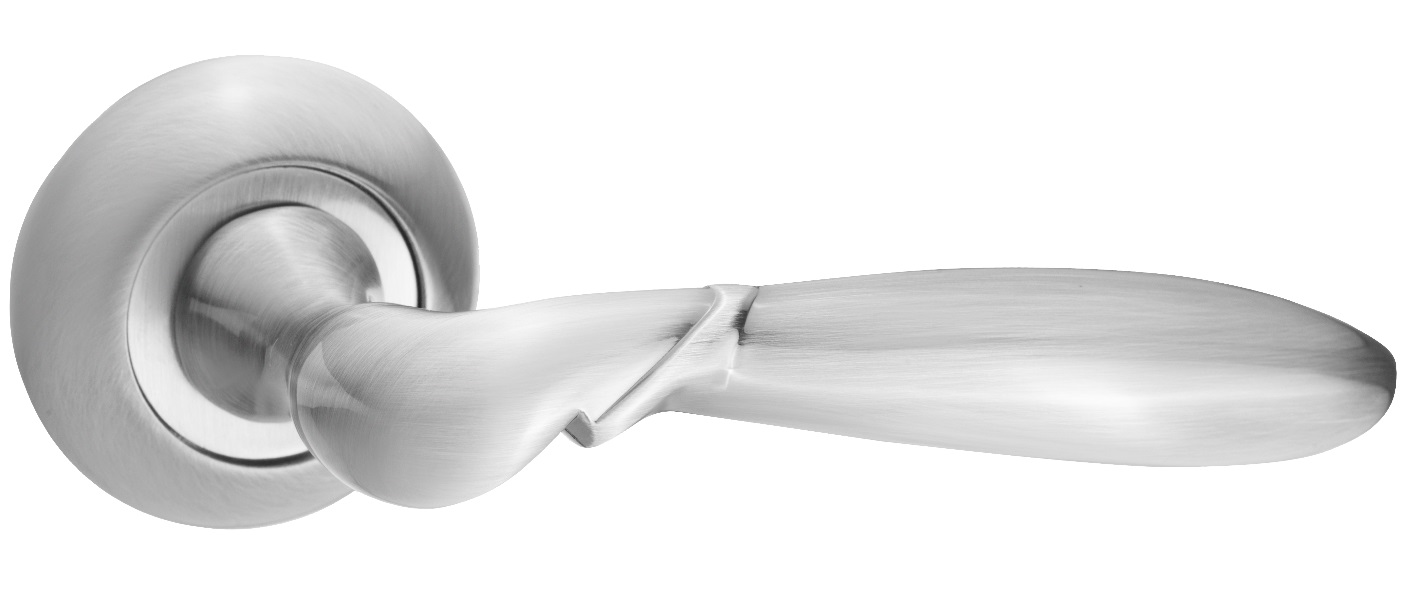 Ручка дверная RENZ INDH 26-08 SN/NP "Калабрия", ник.мат./ник.бл.