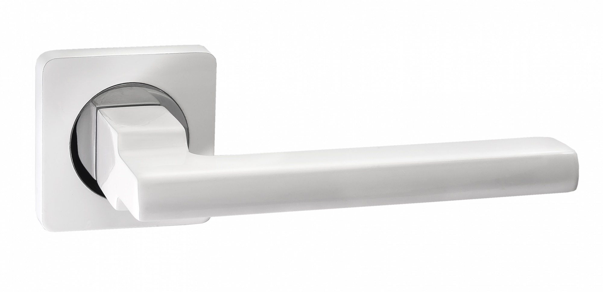 Ручка дверная Black&White RENZ INDH 53-02 SW/CP "Рим", суп.бел./хр.бл.КВ