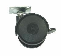 Опора колесная с площадкой, d=50, h=65 с фиксатором, пластмасса черная