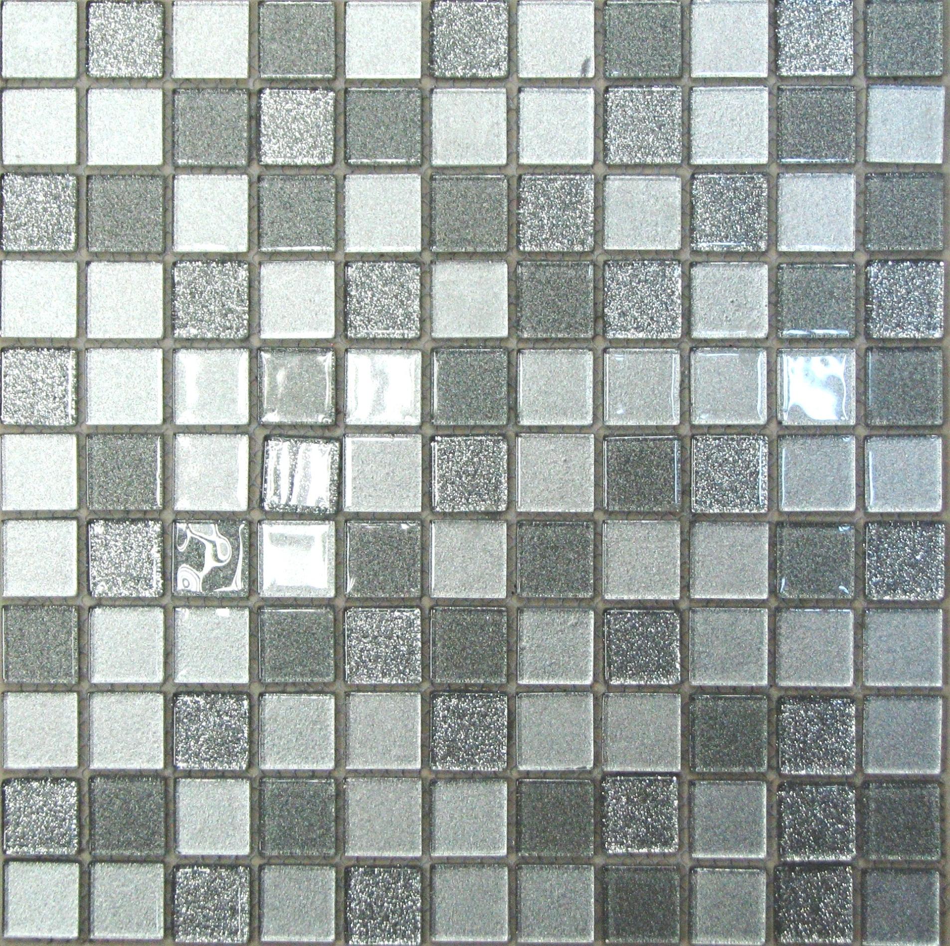 Мозаика Bonaparte стекло с камнем Shine Silver 4х25х25 30х30