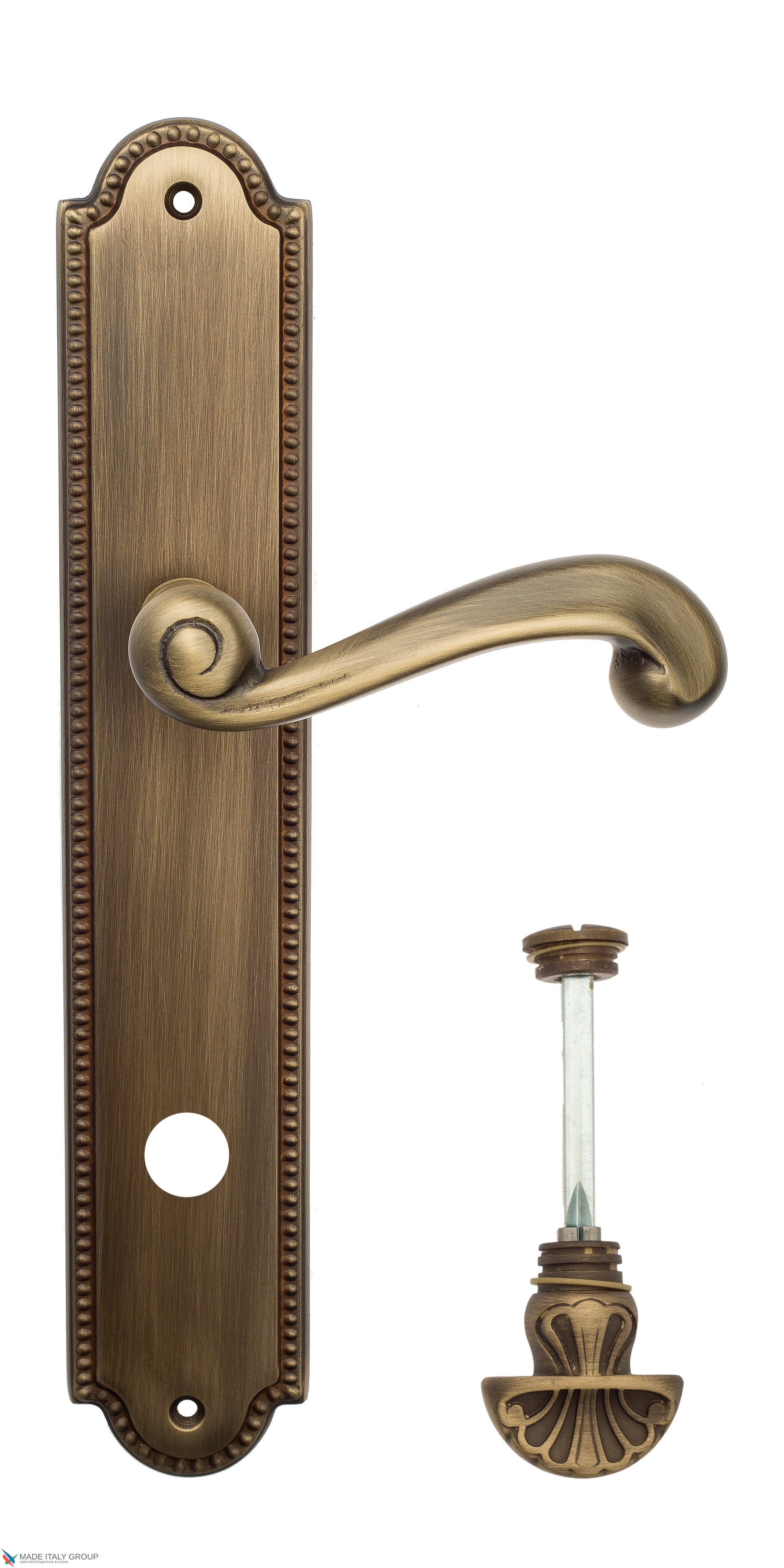 Дверная ручка Venezia "CARNEVALE" WC-4 на планке PL98 матовая бронза