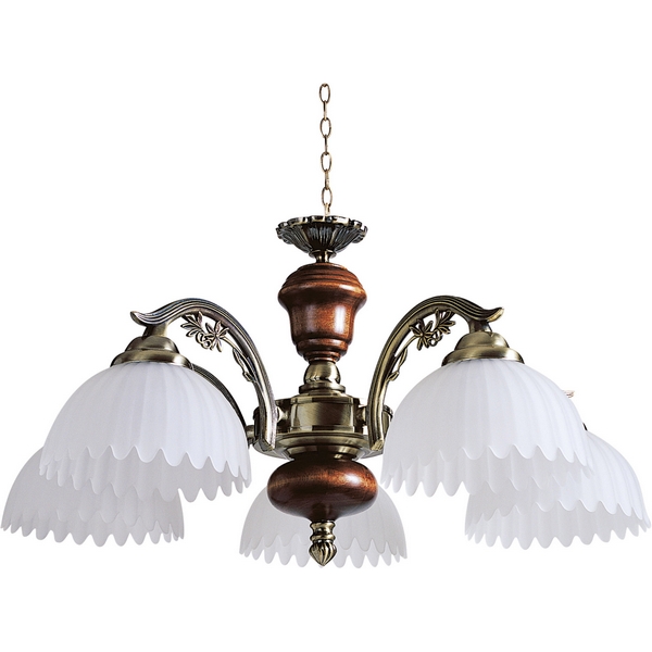 Люстра подвесная N-Light 851-05-03 красное дерево+бронза