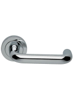 Ручка дверная Morelli Luxury IRIS R2 CRO раздельная на круглой розетке, цвет хром, латунь