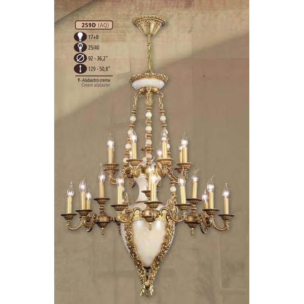 Подвесная люстра 259D 259D/17+8 AQ CREAM ALABASTER