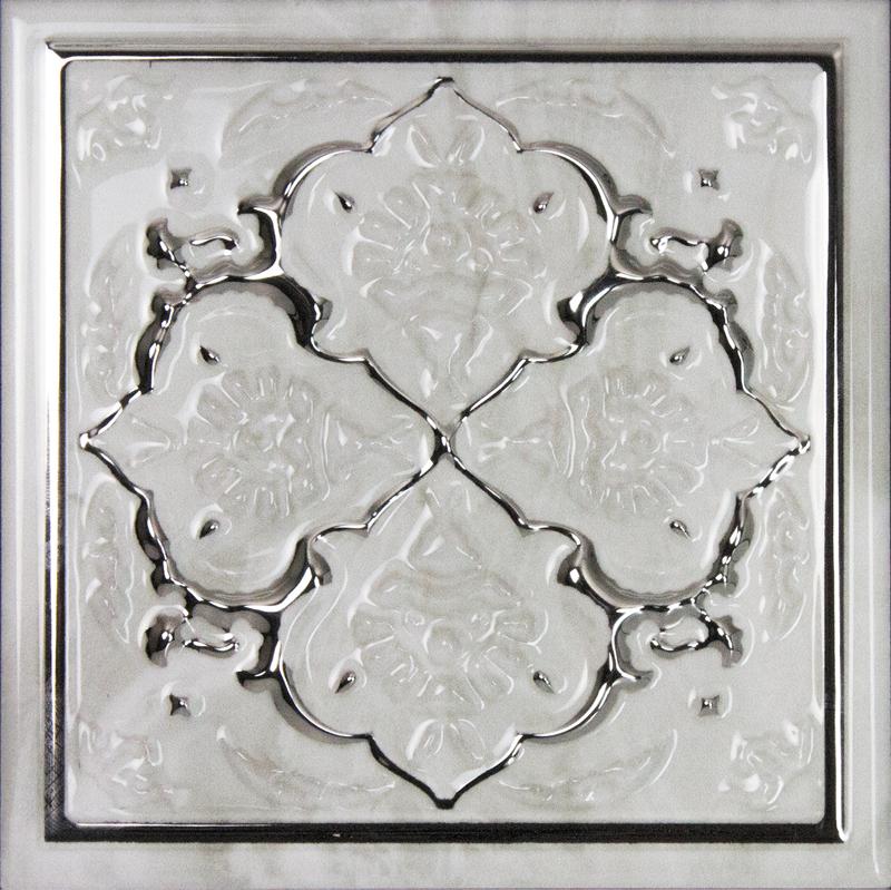 Плитка керамическая Monopole Petra Dec Armonia Petra Brillo Bisel Silver, C декор 15х15