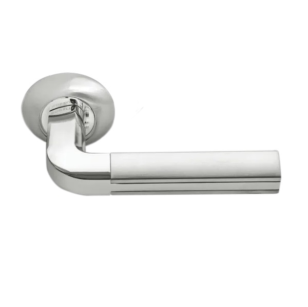 Ручка дверная межкомнатная Morelli MH-11 SN/CP белый никель/полированный хром