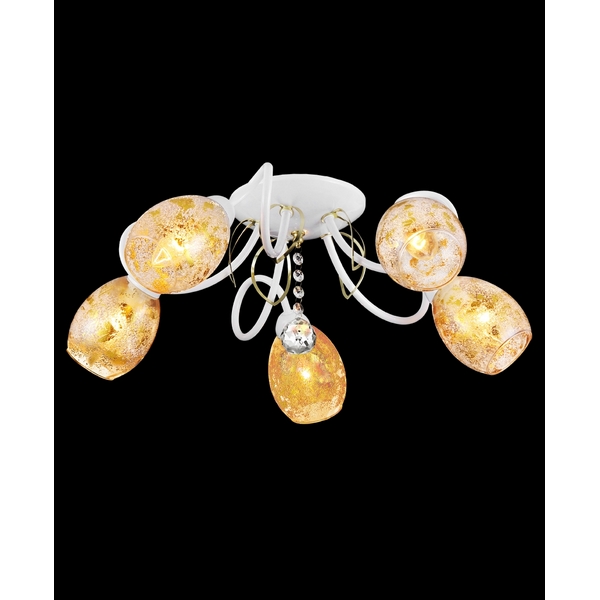 Потолочная люстра Natali Kovaltseva 11439 11439/5C WHITE&GOLD