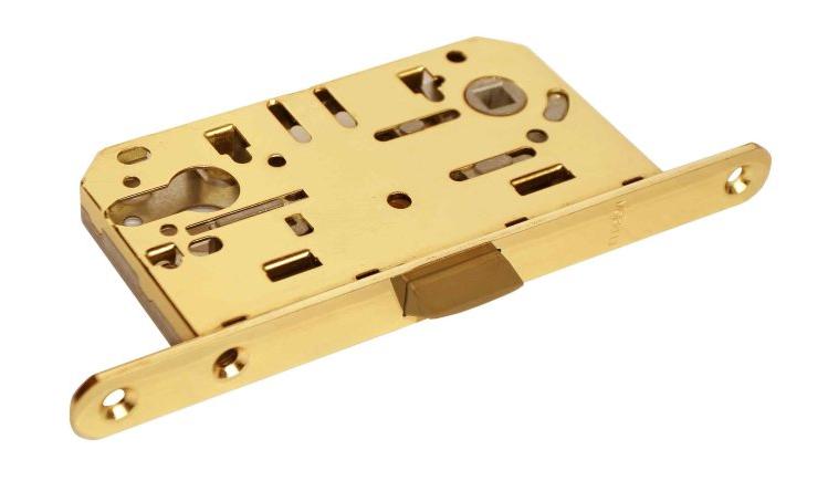 Замок дверной межкомнатный под цилиндр Morelli 1885Р PG золото с пласт.яз.