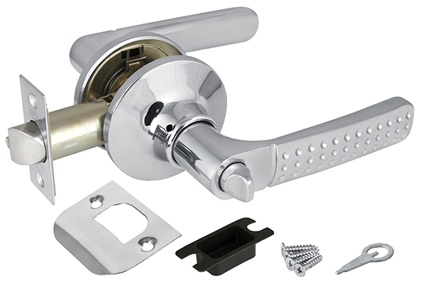 Ручка защелка (кноб) дверная нажимная с защелкой Punto 6026 CP-B (фик.) хром