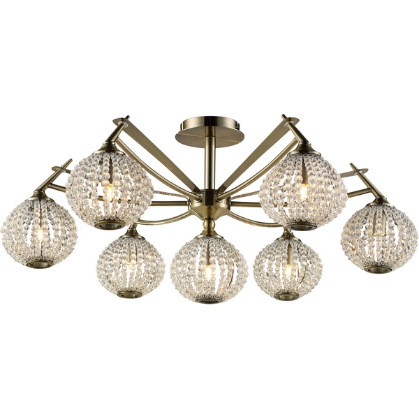 Потолочная люстра N-Light 917 917-07-53 antique brass + white crystal
