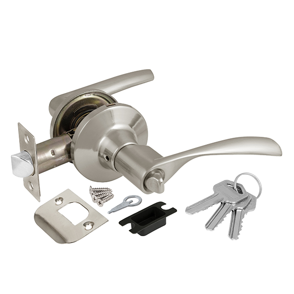 Ручка защелка (кноб) дверная Ajax 6010 SN-E (кл./фик.) мат. никель