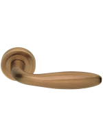 Ручка дверная Morelli Luxury AIR R2 OBR раздельная на круглой розетке, цвет кофе, латунь