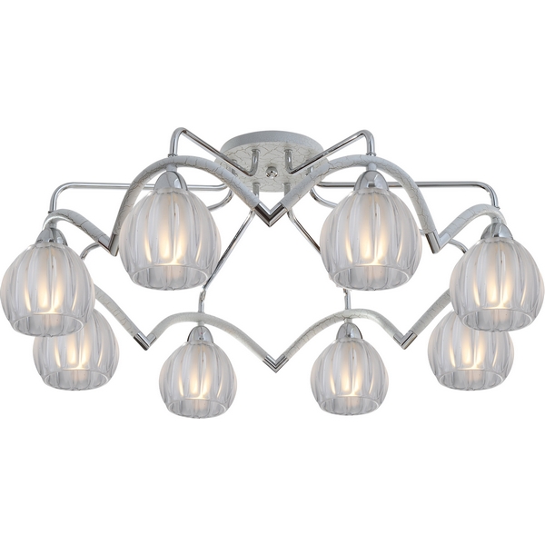 Люстра потолочная N-Light 407-08-13CWCBB chrome + white crack