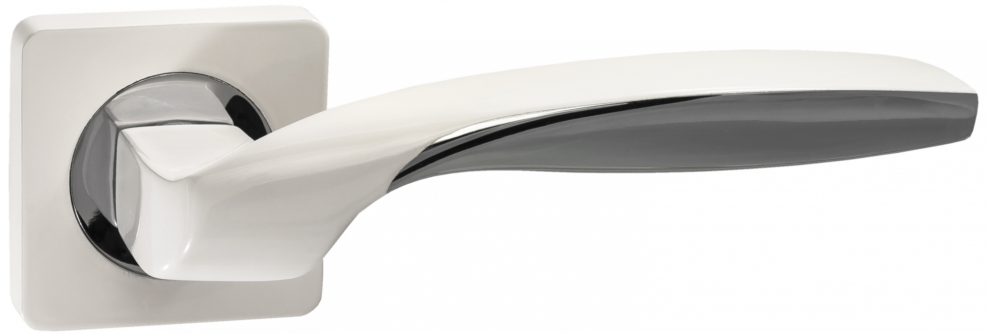 Ручки дверные RENZ INDH 433-02 W/CP Анцио белый/хром блестящий