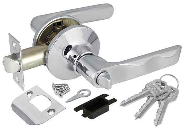 Ручка защелка (кноб) дверная Fuaro 624/BL CP-E (хром) кл/фик.