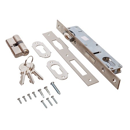Замок с роликовой защелкой Kale Kilit 155-BS20-R-23NP-GNC62-3KEY-(SP,Ros)-STB 15520000007 никель