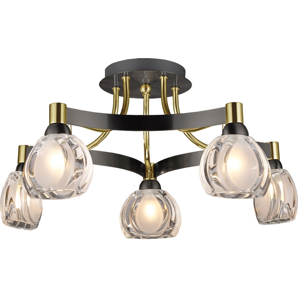 Люстра потолочная N-Light 91805 09 1805 0313 05 gold + dark chrome