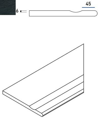 Бортик с выемкой закруглённый правый Italon Materia Titanio Bordo Svasato Round Dx  620090000411 60х30