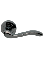 Ручка дверная Morelli Luxury ERICA R2 NIN раздельная на круглой розетке, цвет черный никель, латунь