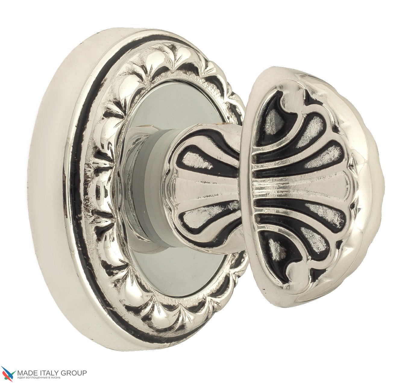 Фиксатор поворотный Venezia WC-4 D2 натуральное серебро + черный