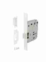 Замок межкомнатный дверной под фиксатор пластиковый Fuaro PLASTIC P72-50 WH белый