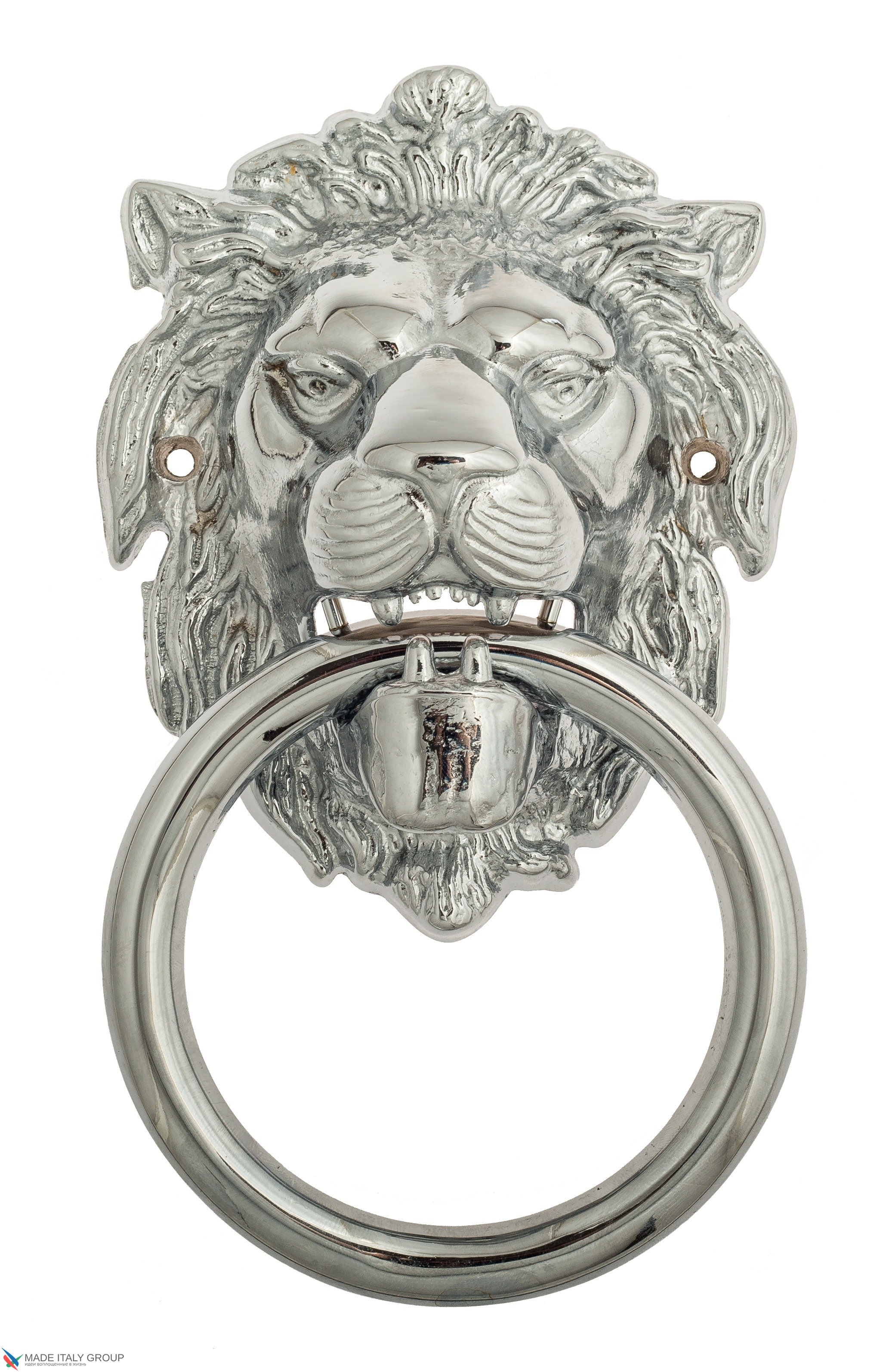 Дверная стучалка Venezia "LEONE" 190x110 полированный хром