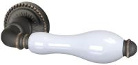 Комплект на 4 двери - Ручка дверная межкомнатная Armadillo Silvia CL 1ABL-18/WP-109 темная медь/бел.фарфор