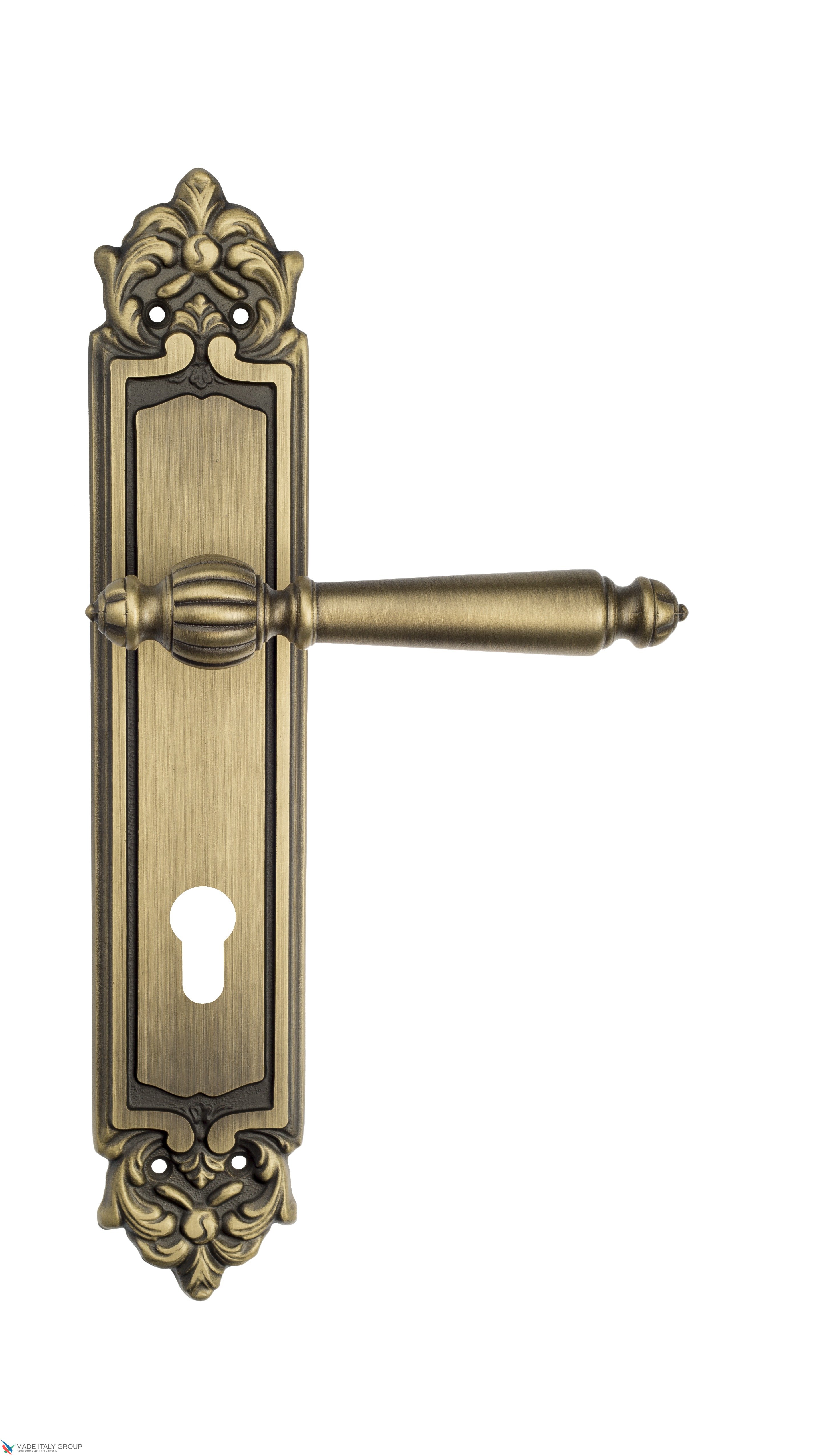 Дверная ручка Venezia "PELLESTRINA" CYL на планке PL96 матовая бронза
