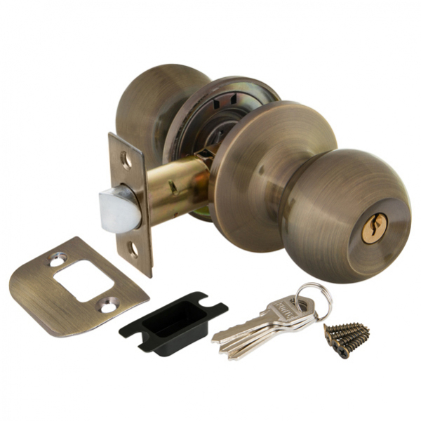 Ручка защелка 6082 AB-E (кл./фик.) бронза