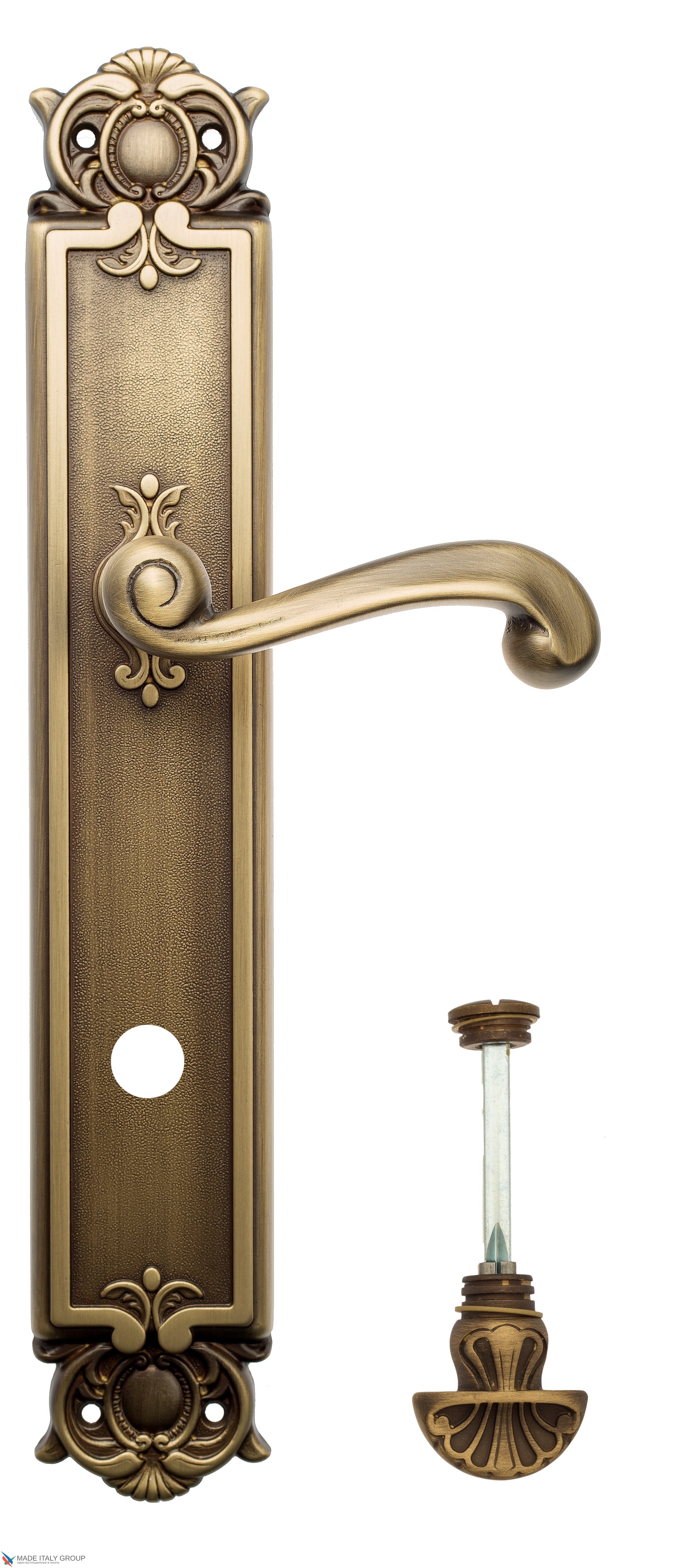 Дверная ручка Venezia "CARNEVALE" WC-4 на планке PL97 матовая бронза