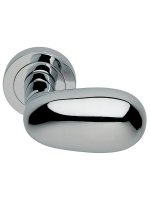 Ручка дверная Morelli Luxury UOVO R2 CRO раздельная на круглой розетке, цвет хром, латунь