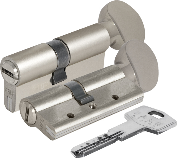 Цилиндровый механизм с вертушкой KALE KILIT 164 DBM-E/90 (40+10+40) mm никель 5 кл.