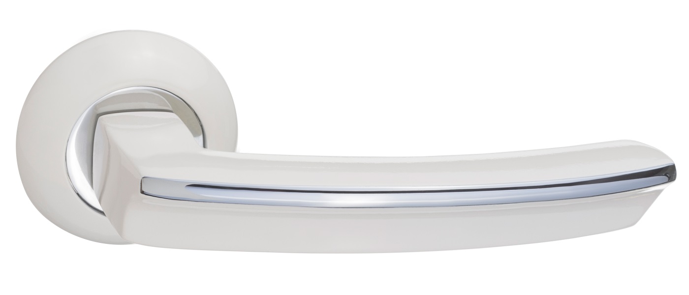 Ручка дверная Black&White RENZ INDH 428-08 W/CP "Ровиго", бел/хр.бл.