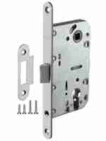 Замок дверной межкомнатный под цилиндр Fuaro Plastic P85C-50 SN матовый никель