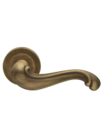 Ручка дверная Morelli Luxury BAROCCO R2 BGO раздельная на круглой розетке, цвет матовая бронза, латунь