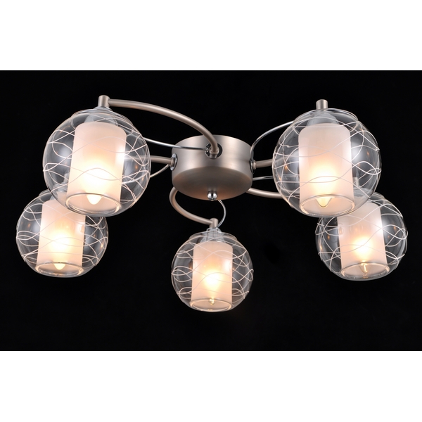 Потолочная люстра Natali Kovaltseva Twin TWIN 75089/5C NICKEL, CHROME