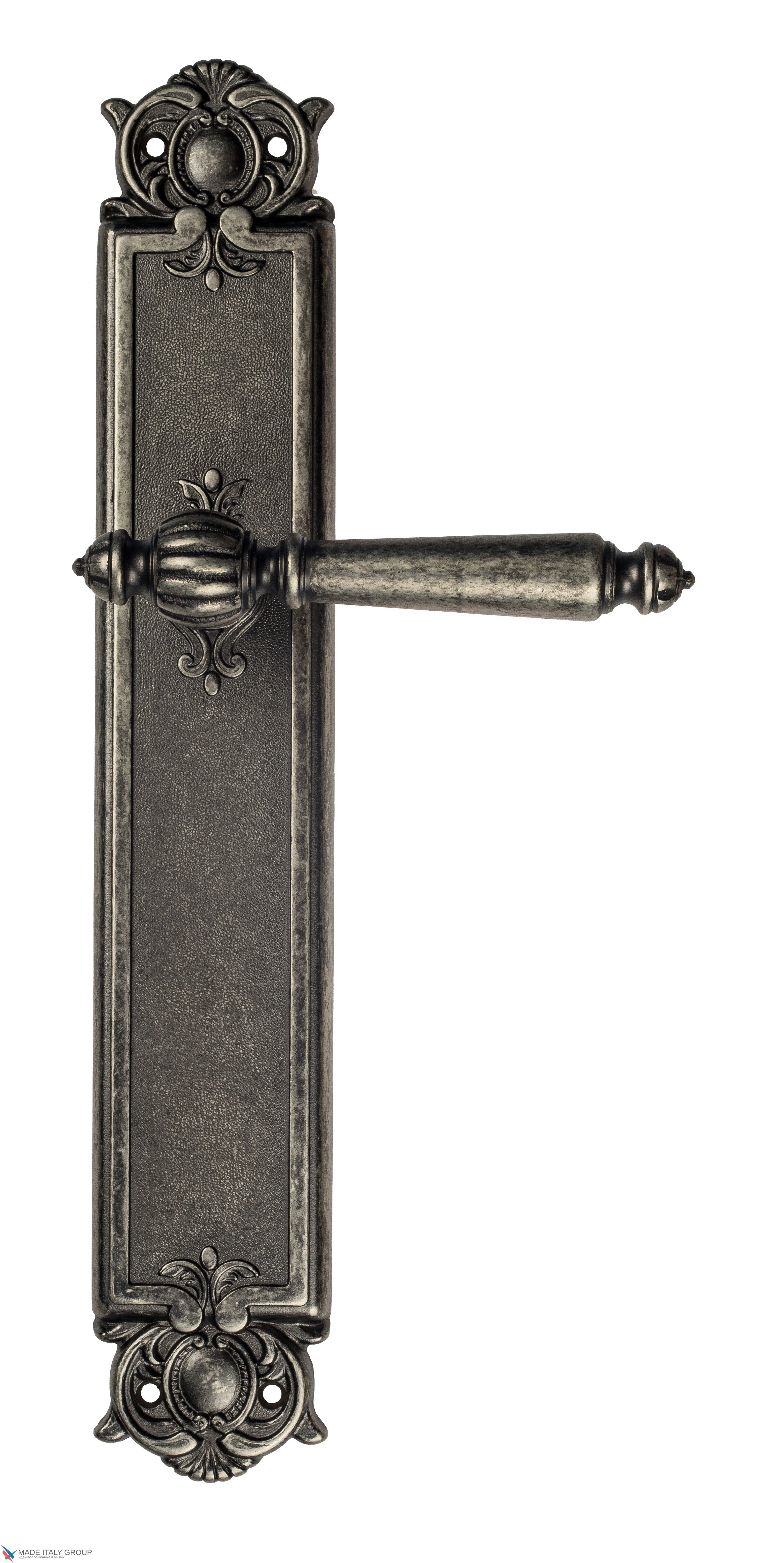 Дверная ручка Venezia "PELLESTRINA" на планке PL97 античное серебро