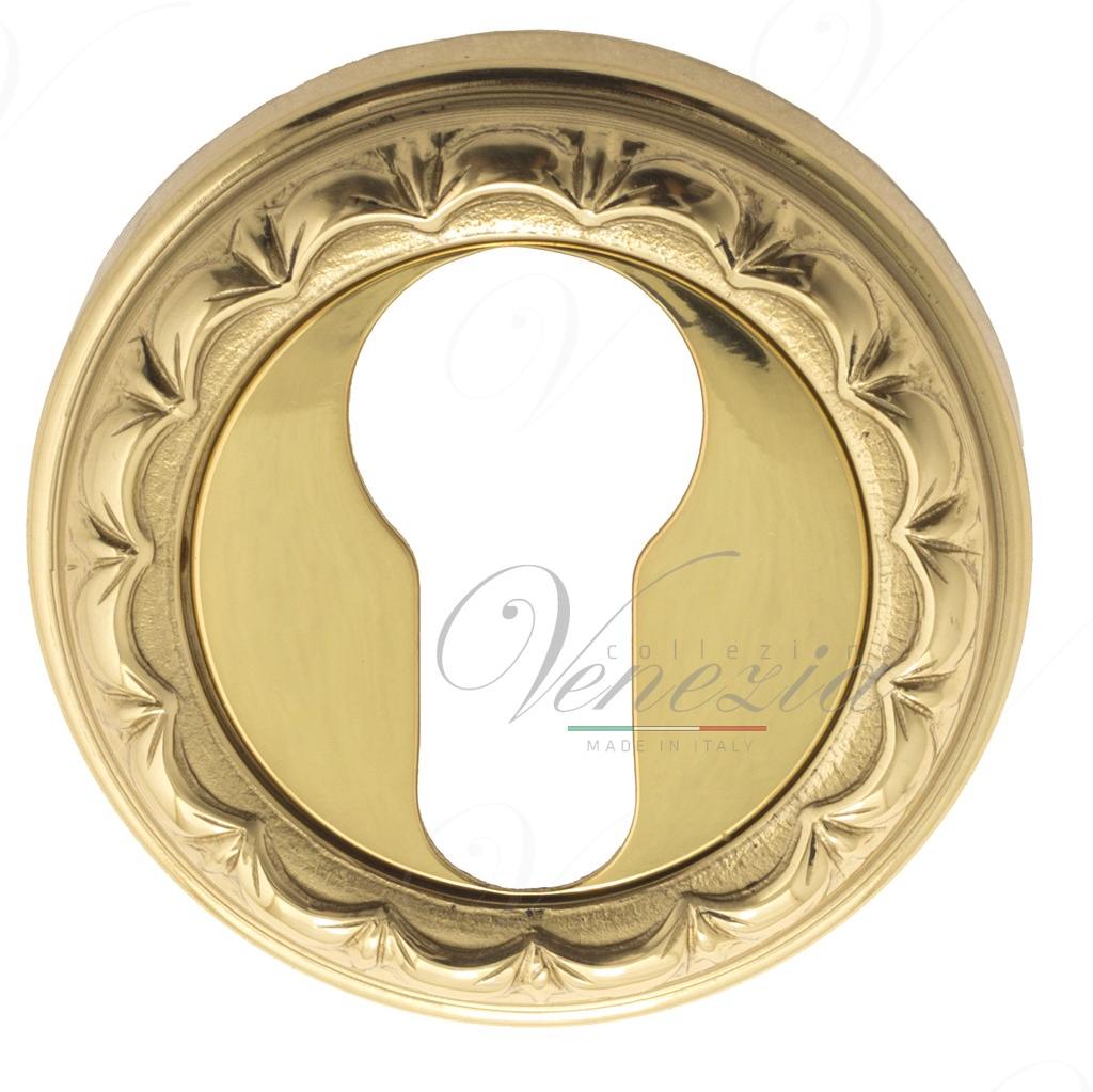 Накладка дверная с круглым основанием под цилиндр Venezia Cyl-1 D2 полированная латунь
