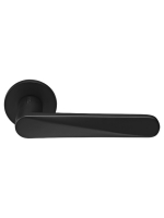 Ручка дверная Morelli CAYAN MH-58-R6 BL раздельная на круглой розетке 6 мм, цвет чёрный, ЦАМ Light