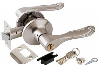 Ручка защелка (кноб) дверная нажимная Punto 6030 SN-E кл./фик. мат. никель