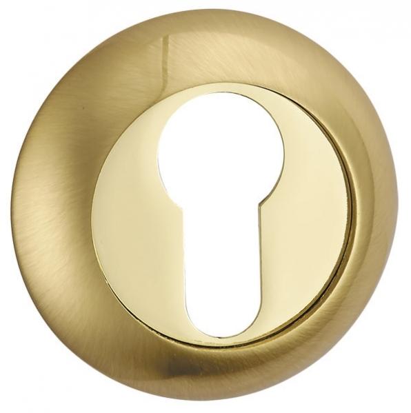 Накладка дверная с круглым основанием под цилиндр Punto ET TL SG/GP-4 матовое золото/золото